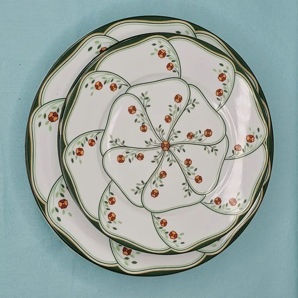 5 Haviland Limoges France Lotus Plates 3 - 8